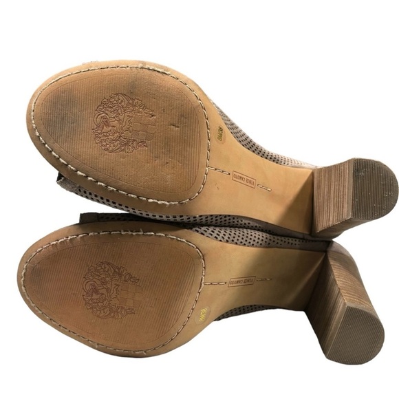 Vince Camuto Cosima Ankle Bootie Suede Open Toe Stacked Heel Women's Size 8 - Picture 4 of 10